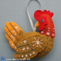 петух из фетра на елку